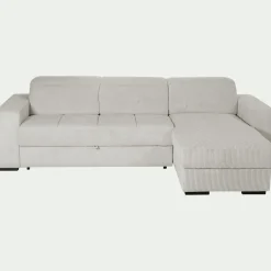 Canapé d'angle réversible convertible en tissu castello - beige roucas