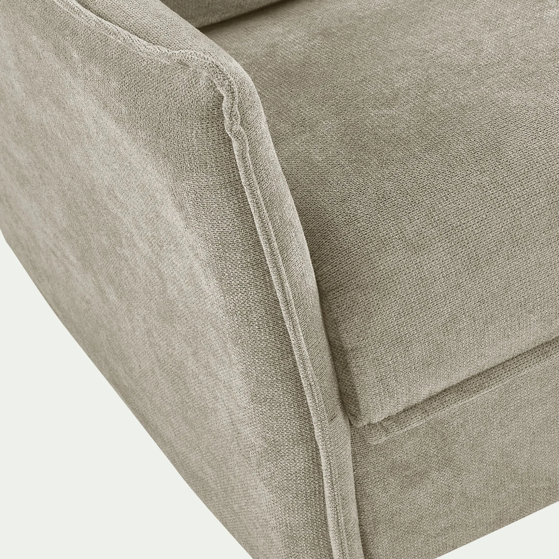 Canapé d'angle réversible convertible en tissu avec matelas densité 35kg/m3 - beige roucas