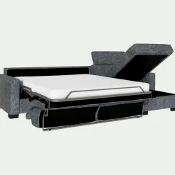 Canapé d'angle réversible convertible en tissu genesis avec accoudoirs 15cm - gris ardoise