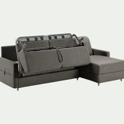 Canapé d'angle réversible convertible en tissu matelas densité 35kg/m3 - gris vésuve