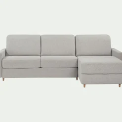 Canapé d'angle réversible convertible en tissu matelas densité 25kg/m3 - gris borie