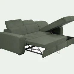 Canapé d'angle réversible convertible en tissu castello - vert cèdre