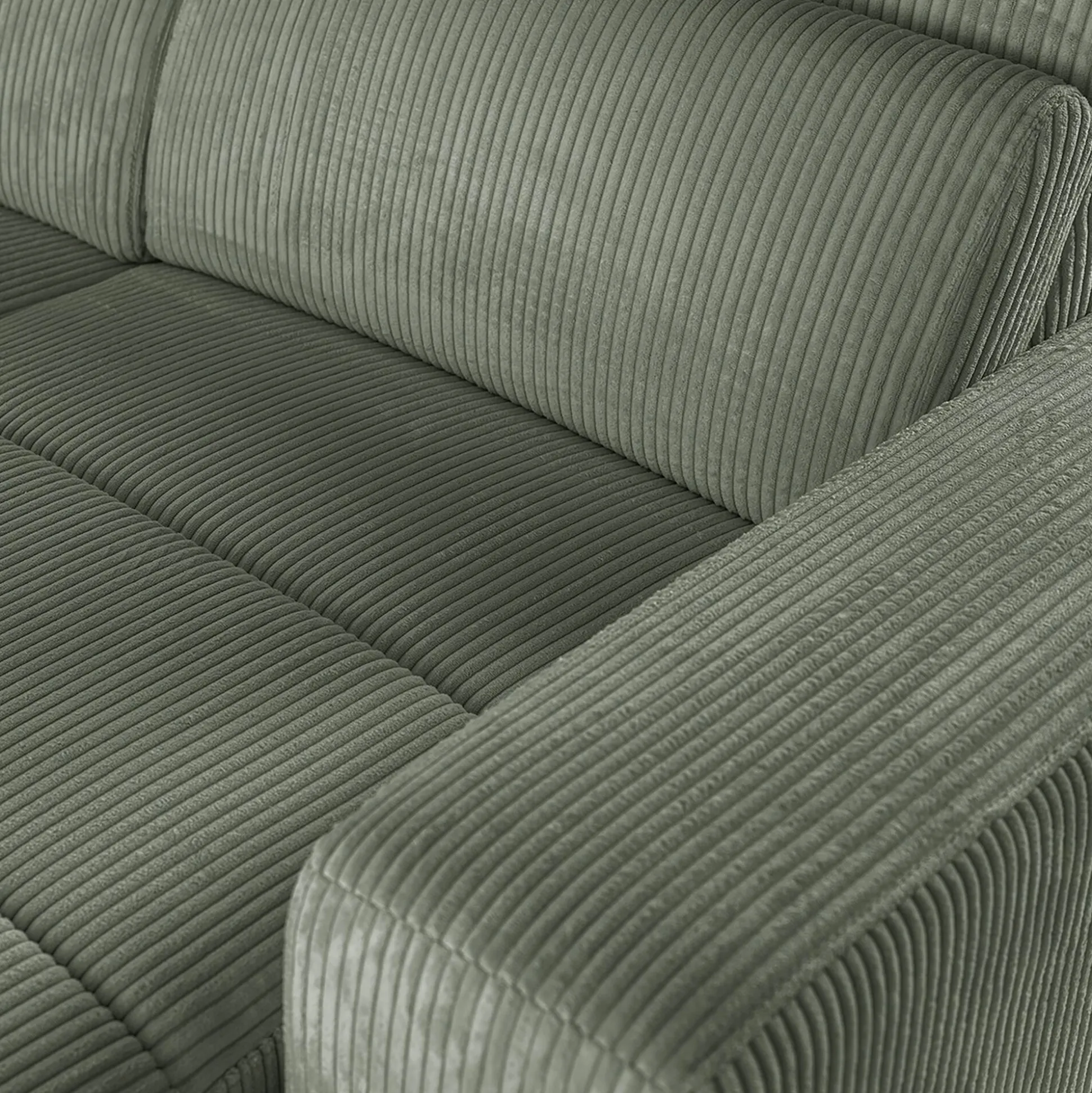 Canapé d'angle réversible convertible en tissu castello - vert cèdre