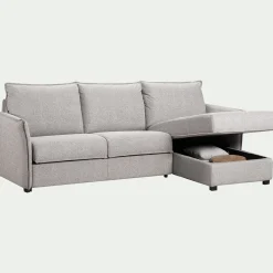 Canapé d'angle réversible convertible en tissu Sogno avec matelas densité 35kg/m3 - gris borie