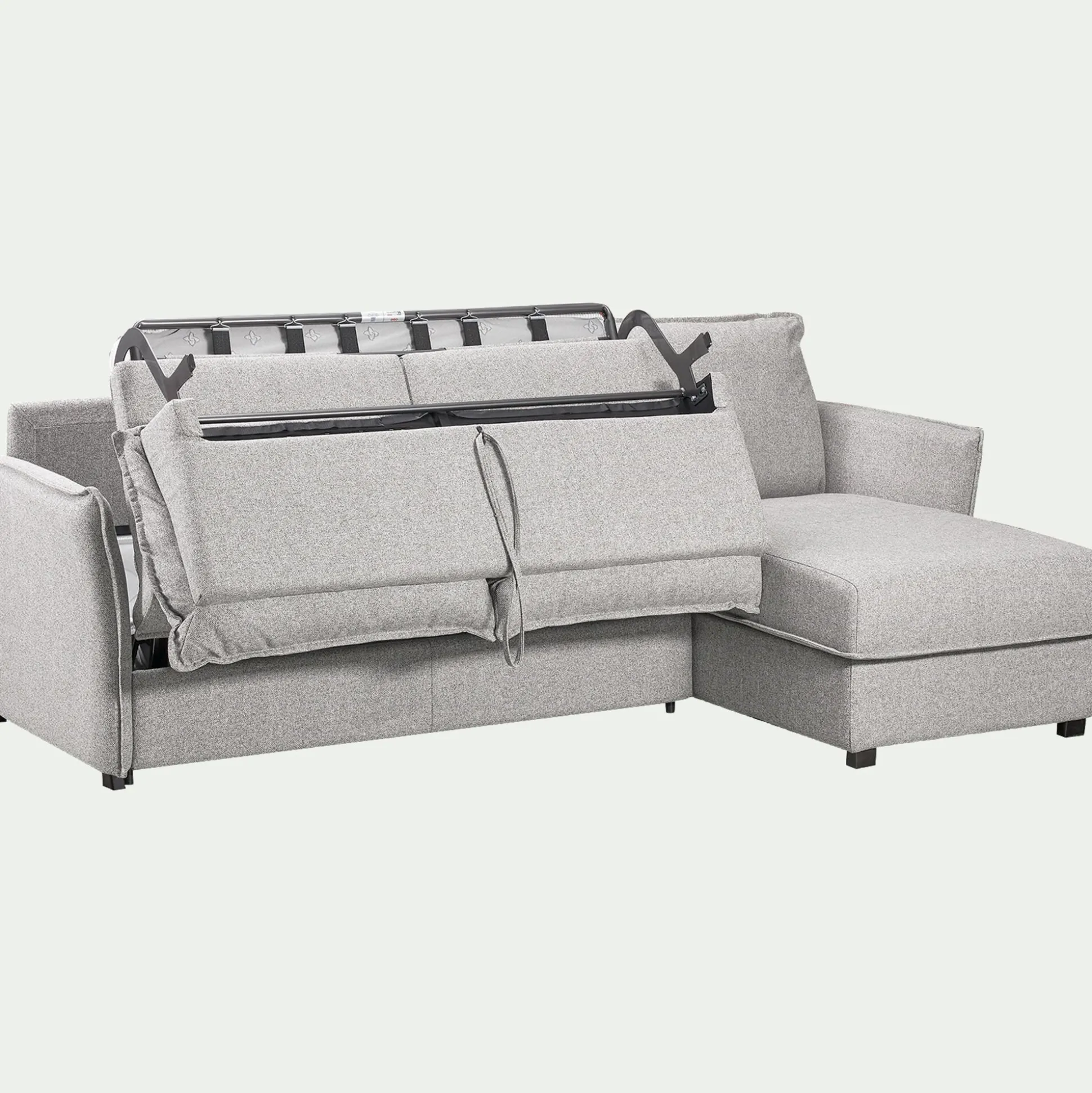 Canapé d'angle réversible convertible en tissu Sogno avec matelas densité 35kg/m3 - gris borie