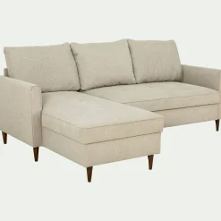 Canapé d'angle réversible fixe en tissu Loft - beige roucas