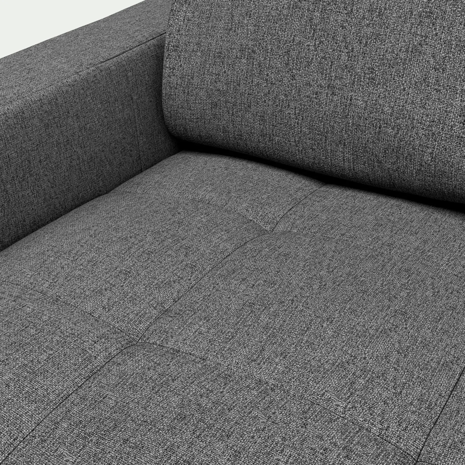 Canapé d'angle réversible fixe en tissu pop avec accoudoirs 20cm - gris moyen