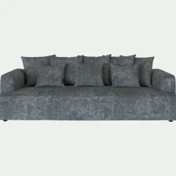 Canapé fixe 5 places en tissu - gris ardoise
