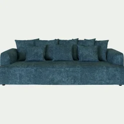Canapé fixe 5 places en tissu - bleu figuerolles