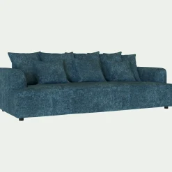 Canapé fixe 5 places en tissu - bleu figuerolles