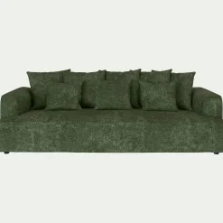 Canapé fixe 5 places en tissu - vert cèdre