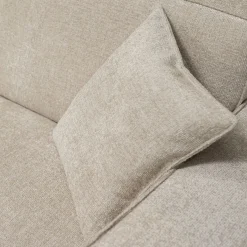 Canapé grand angle droit fixe en tissu tramé - beige