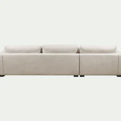 Canapé grand angle gauche fixe en tissu Bloq - beige roucas