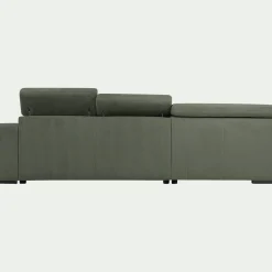 Canapé grand angle gauche convertible en tissu Castello - vert cèdre