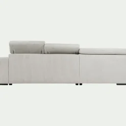 Canapé grand angle gauche convertible en tissu Castello - beige roucas