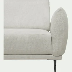 Canapé grand d'angle gauche en tissu memphis avec fonction avance-recul - beige roucas