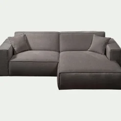 Canapé petit angle droit fixe en tissu genesis - gris