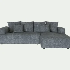 Canapé petit angle droit fixe en tissu Genesis - gris ardoise