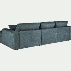 Canapé petit angle gauche fixe en tissu chenille benjo - bleu calaluna