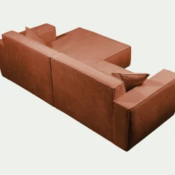 Canapé petit angle gauche fixe en tissu genesis - brun rustrel