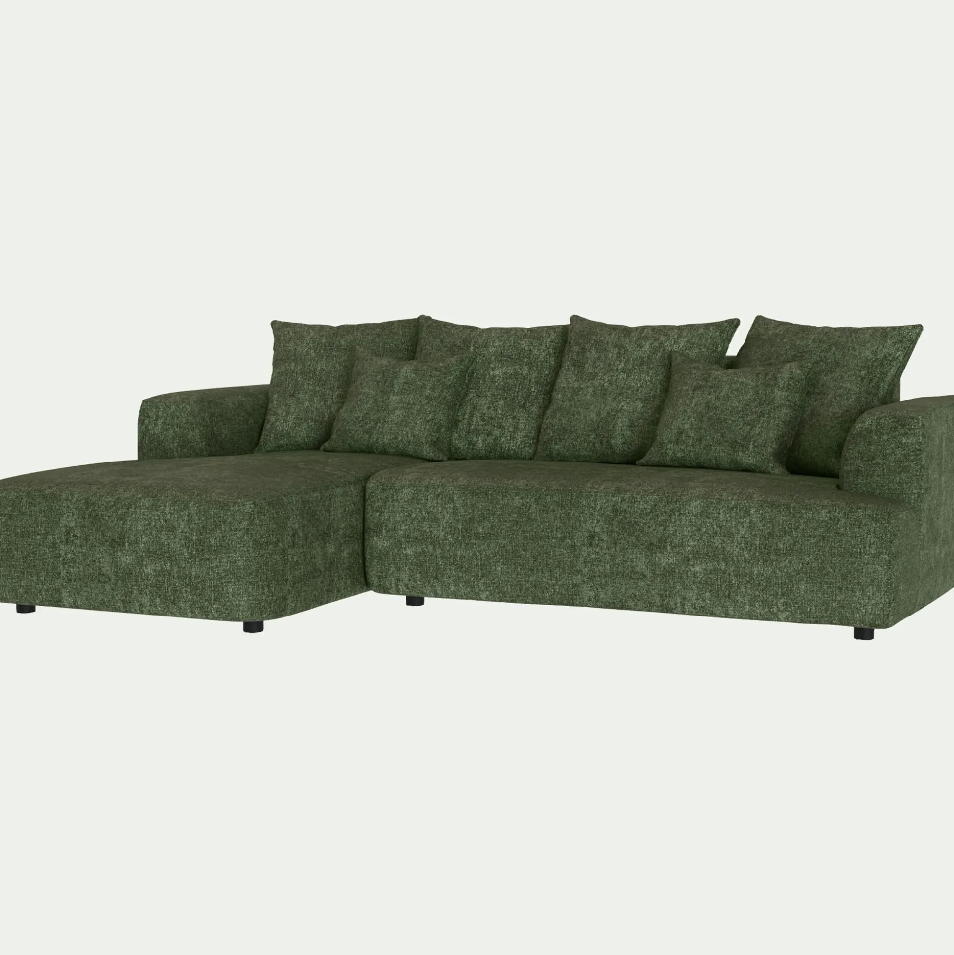 Canapé petit angle gauche fixe en tissu Genesis - vert cèdre