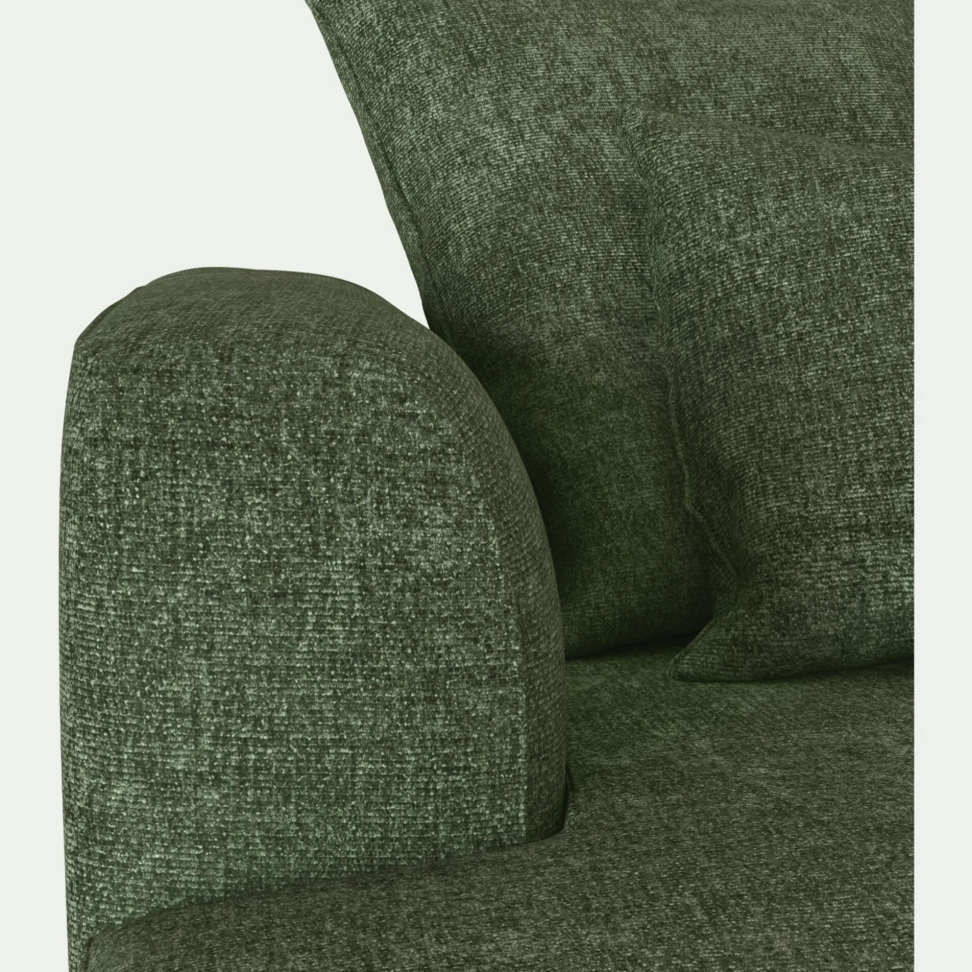 Canapé petit angle gauche fixe en tissu Genesis - vert cèdre