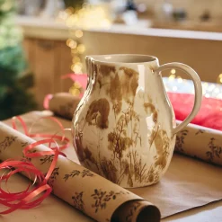 Carafe avec anse en grès 1L - jaune argan