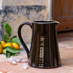 Carafe avec anse en grès 2L - noir