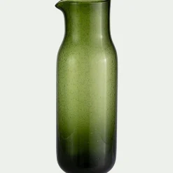 Carafe en verre bullé 83cl - vert avocado