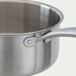 Casserole en inox D20cm - argenté métallisé