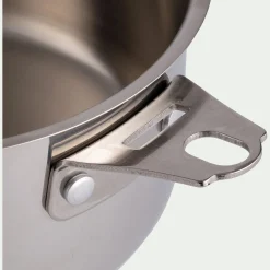 Casserole en inox D18cm - gris métallisé
