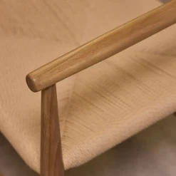 Chaise avec accoudoirs en bois de chêne - naturel