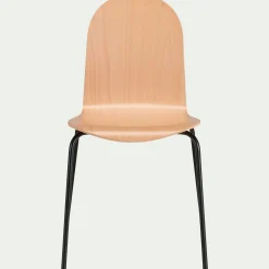 Chaise avec coque en contreplaqué moulé de hêtre - bois clair