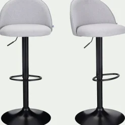 Chaise de bar en tissu - gris borie H86cm