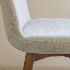 Chaise de bar en tissu et frêne H66cm - beige