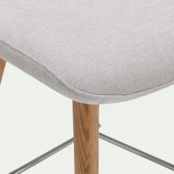 Chaise de bar en tissu et frêne H66cm - beige