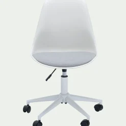 Chaise de bureau dactylo en tissu à roulettes - blanc