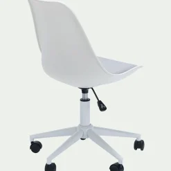 Chaise de bureau dactylo en tissu à roulettes - blanc