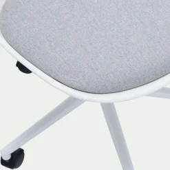 Chaise de bureau dactylo en tissu à roulettes - blanc