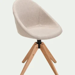 Chaise de bureau rotative en tissu - beige