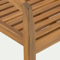 Chaise de jardin avec accoudoirs en acacia avec coussin - bois clair