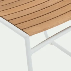 Chaise de jardin avec accoudoirs en aluminium et eucalyptus - blanc