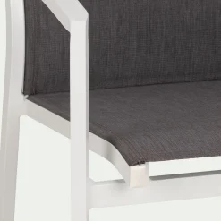 Chaise de jardin avec accoudoirs en aluminium - gris
