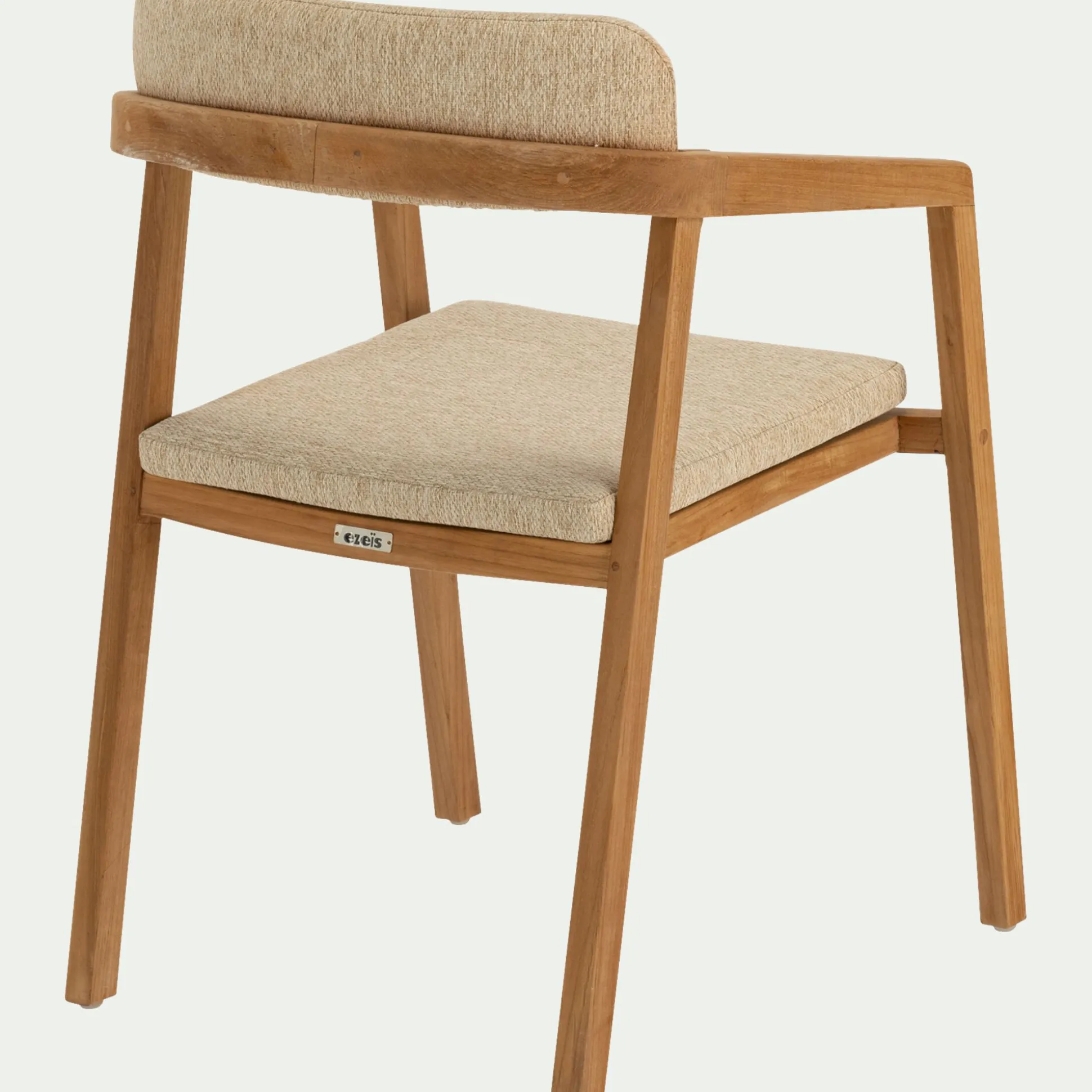 Chaise de jardin avec accoudoirs en teck massif - bois foncé