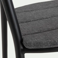 Chaise de jardin avec accoudoirs en aluminium - noir