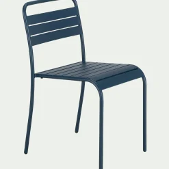 Chaise de jardin empilable en acier - bleu figuerolles