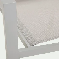 Chaise de jardin empilable avec accoudoirs en textilène - gris vésuve