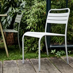 Chaise de jardin empilable en acier - gris vesuve