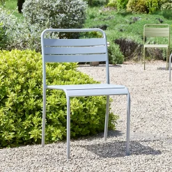 Chaise de jardin empilable en acier - gris vesuve