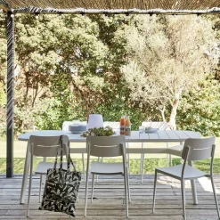 Chaise de jardin empilable en aluminium - blanc